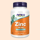 NOW Suplementos, Zinc 50 mg, Comprimidos 250 Count