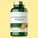 Carlyle Suplemento Ashwagandha para mujeres y hombres | 3000 mg | 300 cápsulas | Extracto de raíz de hierbas con pimienta negra | Sin OMG y sin gluten