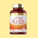 Carlyle, Vitamina K2 + D3, 300 capsulas