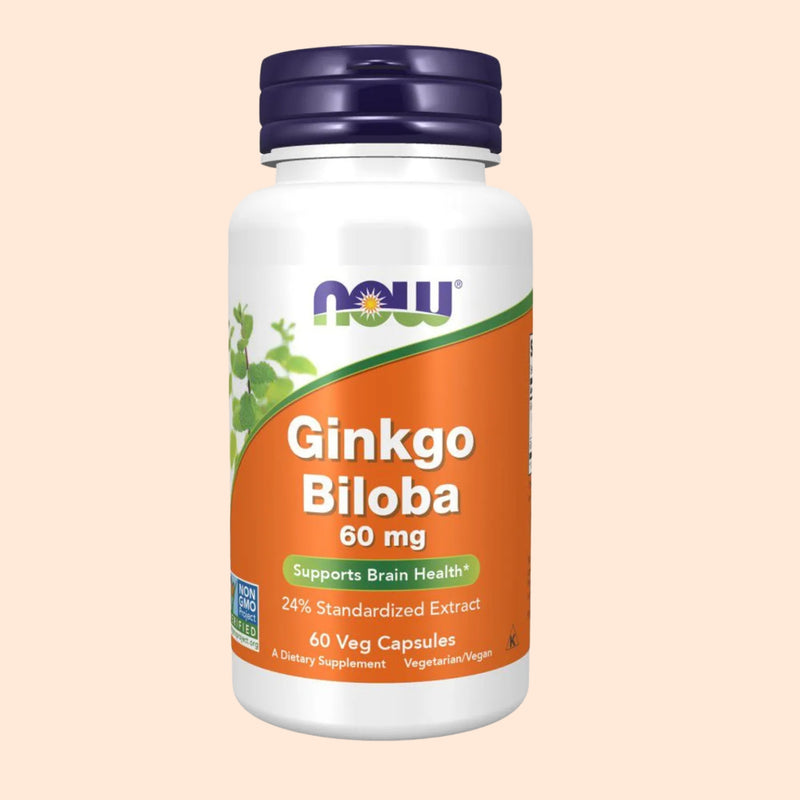 NOW Suplementos, Ginkgo Biloba 60 mg, proyecto verificado sin OMG, 50 cápsulas vegetales