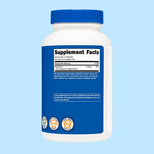Nutricost, Glicinato de magnesio, 180 cápsulas (70 mg por cápsula)