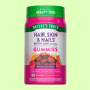 Gomitas para el cabello, piel y uñas, 80 unidades, 2500 mcg de biotina, vegano, sin OMG, suplemento sin gluten, vitamina para mujeres y hombres, por Nature's Truth