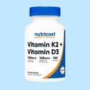 Nutricost, Vitamina K2 y vitamina D3, 120 cápsulas blandas